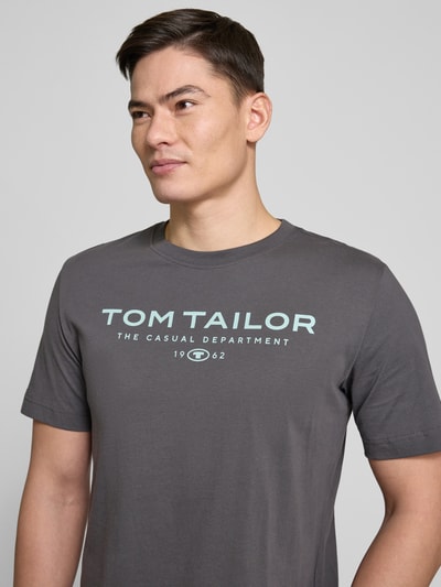 Tom Tailor Regular Fit T-Shirt aus reiner Baumwolle Anthrazit 3