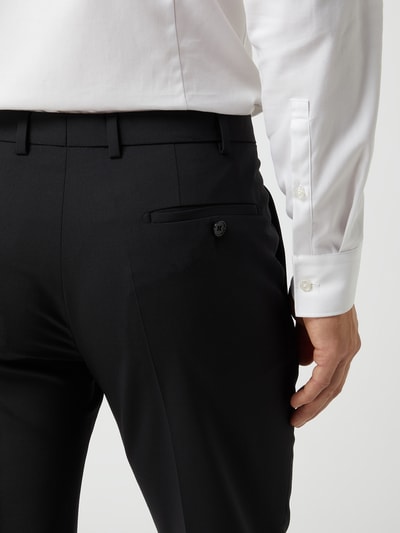 DIGEL Extra slim fit pantalon met scheerwol  Zwart - 3