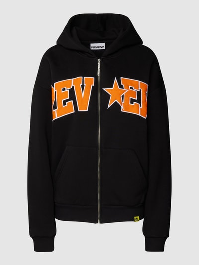 Review Sweatjacke mit College Print Black 2