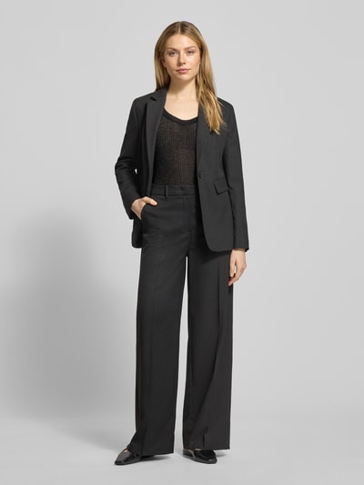 MORE & MORE Żakiet o kroju slim fit z kołnierzem z połami Czarny 1