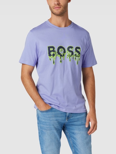 BOSS Orange T-shirt z nadrukiem z logo model ‘TeeArt’ Jasnofioletowy 4