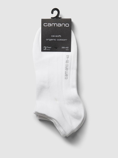 camano Socken mit elastischem Bündchen im 3er-Pack Weiss 3