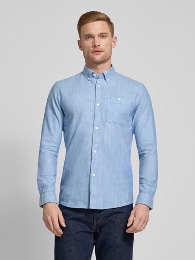 Tom Tailor Denim Regular Fit Hemd aus reiner Baumwolle Hellblau 4