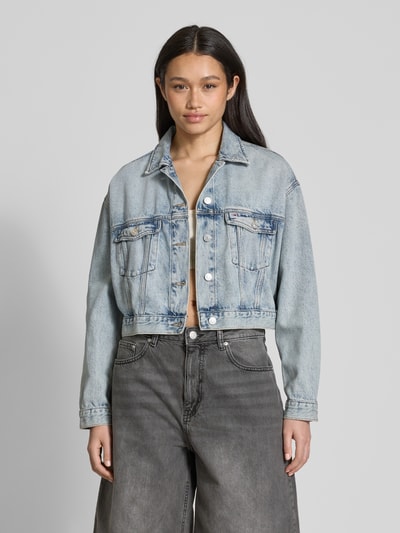 Tommy Jeans Oversized Jeansjacke aus Baumwoll-Lyocell-Mix Hellblau 4