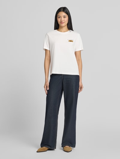 VILA T-Shirt mit Print und Rundhalsausschnitt Modell 'SYBILLA CHOCO' Weiss 1