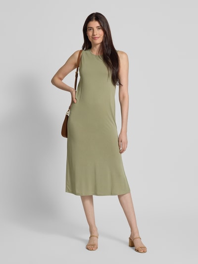 Vila Midi-jurk met ronde hals, model 'MODALA' Rietgroen - 1