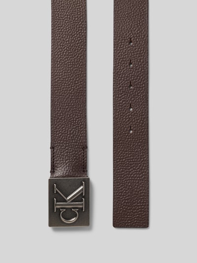 Produktfoto, Gürtel aus echtem Rindsleder von CK Calvin Klein in Braun, Optik: Unifarben, Dornschließe, Logo-Prägung, Glattleder