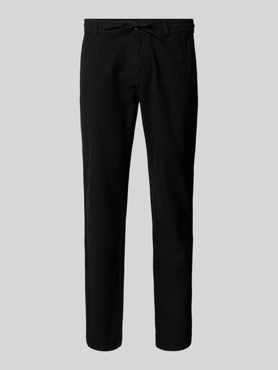 Lindbergh Tapered Fit Leinenhose mit elastischem Bund Black 2