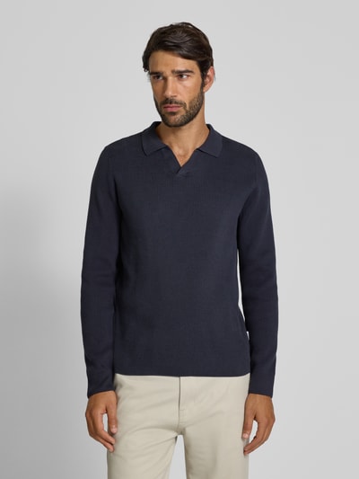 Lindbergh Relaxed fit pullover met structuurmotief Donkerblauw - 4