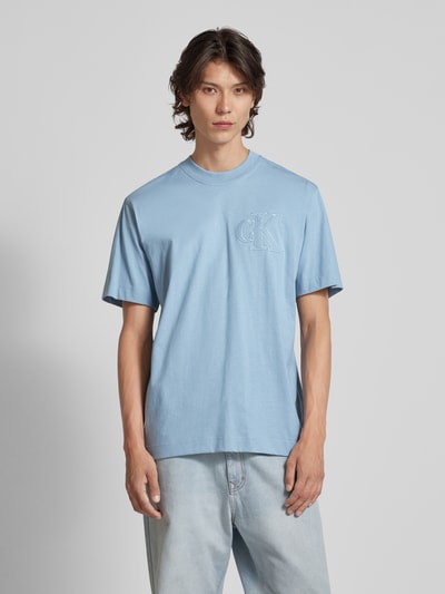 Calvin Klein Jeans T-shirt z okrągłym dekoltem Jasnoniebieski 4