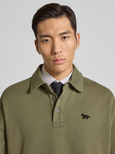 MAISON KITSUNÉ Oversized Sweatshirt aus Baumwolle Oliv 3