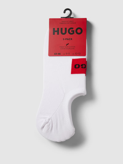 HUGO Sneakersokken in een set van 3 paar, model 'LABEL' Wit - 3