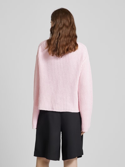 HUGO Strickpullover mit V-Ausschnitt Modell 'Scubed' Rosa 5