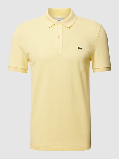 Lacoste Koszulka polo o kroju Slim Fit z piki Jasnożółty 2