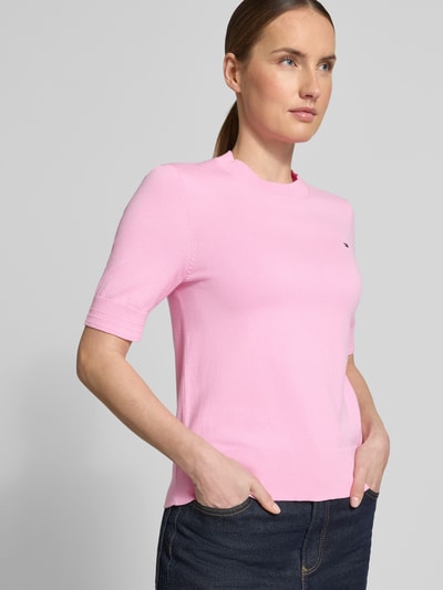 Tommy Hilfiger Regular Fit Strickpullover aus Baumwoll-Mix Hellrosa 3