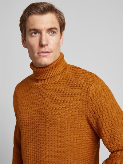 SELECTED HOMME Coltrui met structuurmotief, model 'ZIG' Oranje - 3