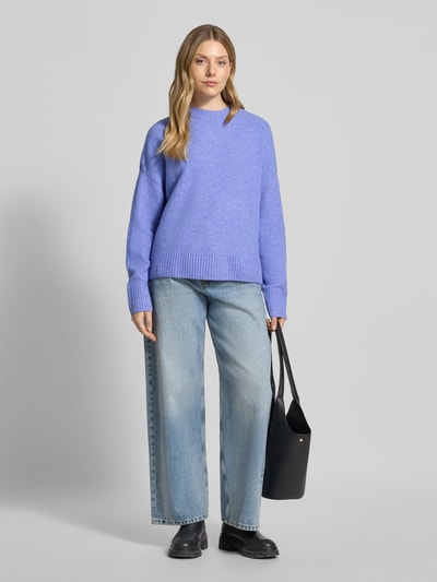 Vero Moda Relaxed Fit Pullover mit Woll-Anteil Modell 'BOOM' Hellblau Melange 1