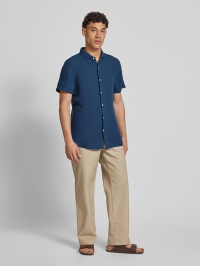 Superdry Regular Fit Freizeithemd aus reinem Leinen Dunkelblau 1