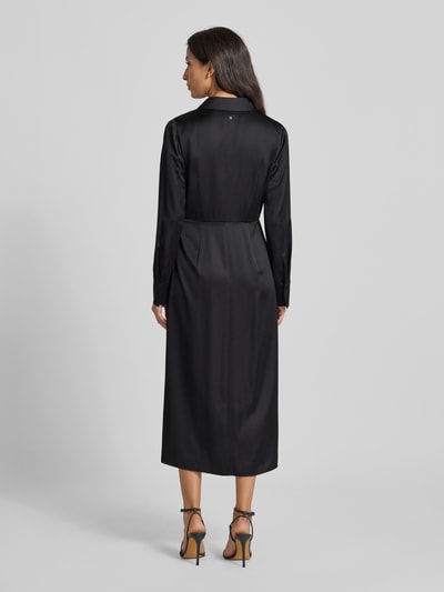 Marc Cain Midikleid aus Viskose-Mix mit V-Ausschnitt Black 5