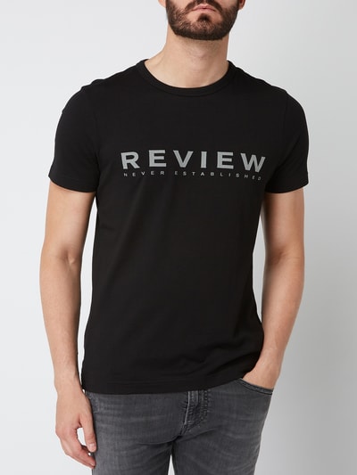 REVIEW T-shirt z nadrukiem z logo Czarny 3