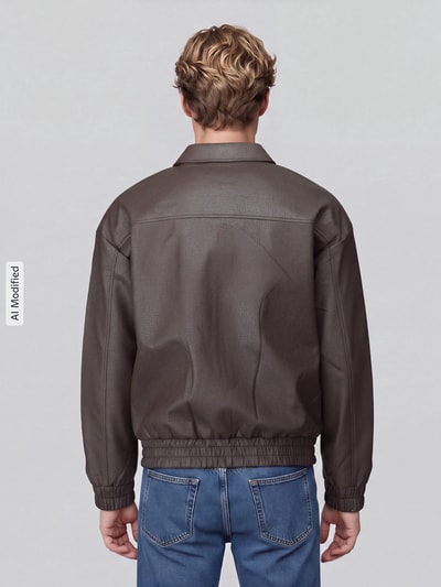 ONLY & SONS kurtka z ekoskóry o kroju regular fit model 'REX' Błotnisty 5