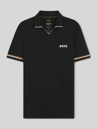 BOSS Green Koszulka polo o kroju slim fit z nadrukiem z logo model 'PL_TOC SERVE 2' Czarny 2