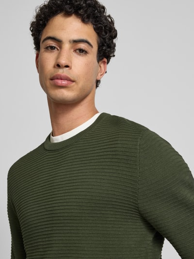 Jack & Jones Strickpullover mit Rundhalsausschnitt Modell 'OTTO' Dunkelgruen 3