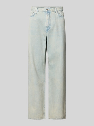 Produktfoto, jasnoniebieska Jeans im Used-Look Modell 'TIMOTHY' od Samsøe Samsøe, czysta bawełna, krój relaxed fit, kieszenie, szerokość w rozmiarze 32/32: 44 cm, długość nogawki wewnętrznej w rozmiarze 32/32: 83 cm
