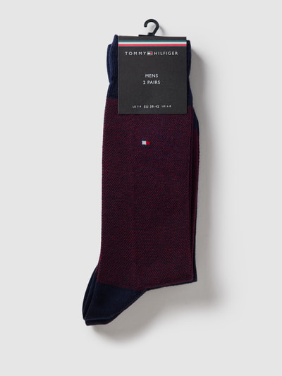 Tommy Hilfiger Socken mit Label-Detail im 2er-Pack Modell '2P BIRDEYE OC' Rot 3