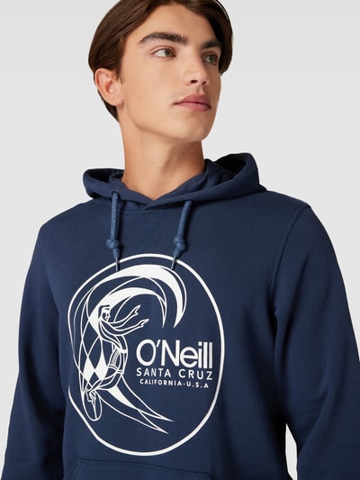 ONeill Hoodie met labelprint, model 'Circle Surfer' Marineblauw - 3