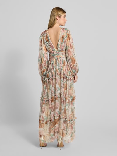 LACE & BEADS Avondjurk in laagjeslook met V-hals Rosé - 5