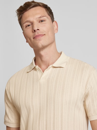 SELECTED HOMME Poloshirt met korte knoopsluiting, model 'JADEN' Zand - 3