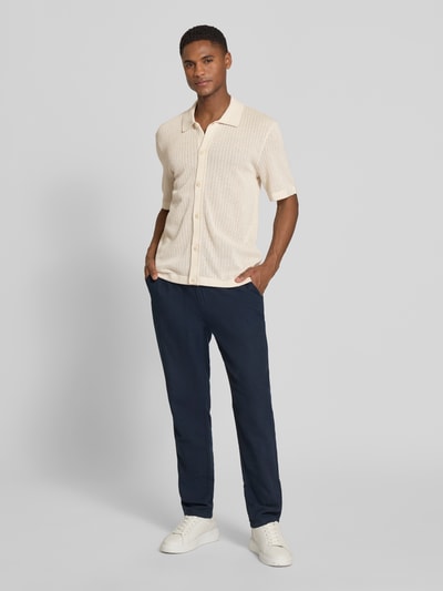 JACK & JONES Premium Regular Fit Freizeithemd in Strick-Optik Modell 'Owen' Beige 1