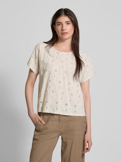 ZABAIONE T-Shirt mit Strukturmuster Beige 4