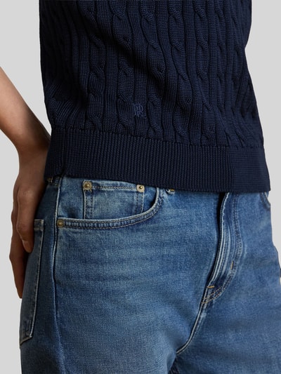 Lauren Ralph Lauren Koszulka polo o kroju regular fit z tkanego materiału – mieszanka bawełny Granatowy 3