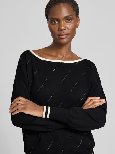 LIU JO SPORT Strickpullover mit Strasssteinbesatz Black 3