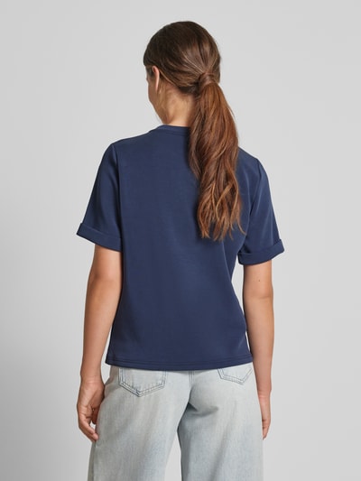 Selected Femme T-Shirt mit geripptem Rundhalsausschnitt Marine 5