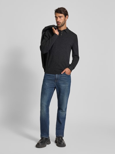 Christian Berg Men Gebreide pullover van puur kasjmier Antraciet gemêleerd - 1