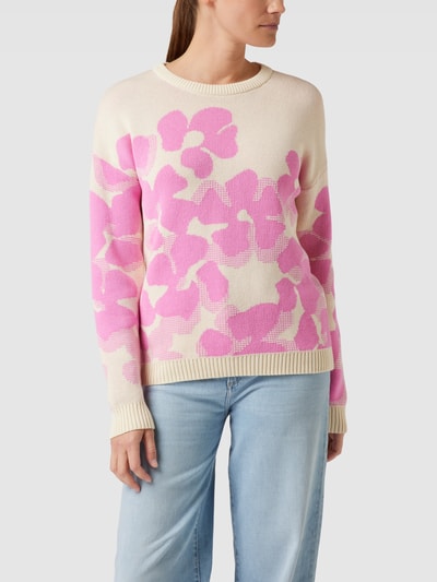 Armedangels Strickpullover mit Allover-Muster Modell 'OLESSYAA AQUA FLORAL' Offwhite 4