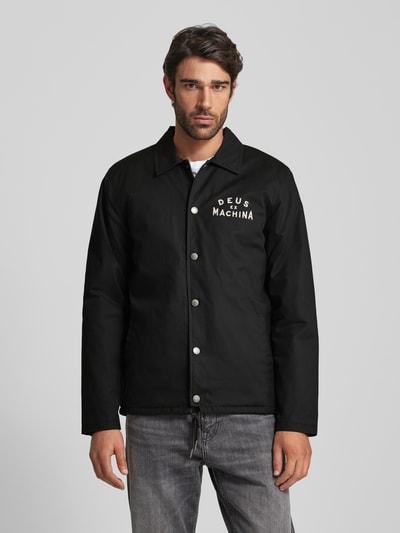 DEUS EX MACHINA Jacke mit Label-Stitching Modell 'Workshop Coach' Black 4