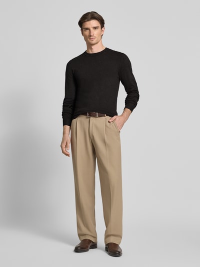 MCNEAL Gebreide pullover met ribboorden Chocoladebruin gemêleerd - 1