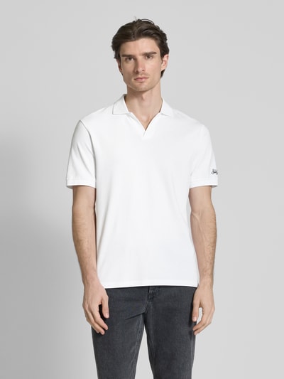 MC2 Saint Barth Regular Fit Poloshirt mit V-Ausschnitt Modell 'CHARLES' Weiss 4