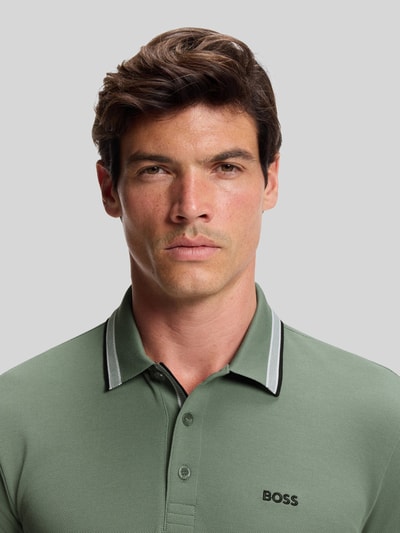 BOSS Green Regular fit Poloshirt van puur katoen model 'PADDY' Olijfgroen - 3