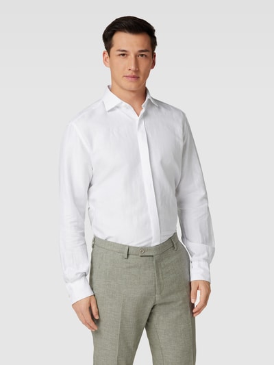 Eterna Premium shirt met premium linnen, model 'Kent' Wit - 4