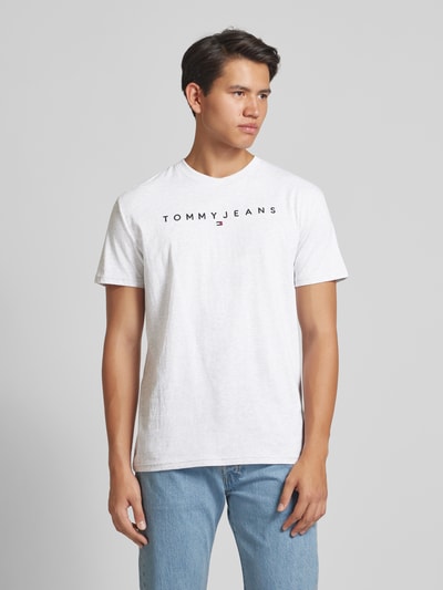 Tommy Jeans T-shirt z wyhaftowanym logo Jasnoszary melanż 4