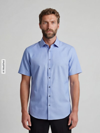 Jake*s Slim Fit Business-Hemd aus Baumwolle mit Kentkragen Royal 4