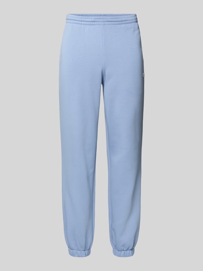 Produktfoto, Regular Fit Sweatpants aus Baumwoll-Mix von Lacoste, niebieski, jednolity kolor, logo, elastyczny ściągacz, kieszenie, miękka tekstura