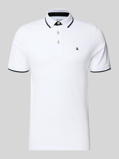 Jack & Jones Regular Fit Poloshirt mit Label-Stitching Modell 'PAULOS' Weiss 2