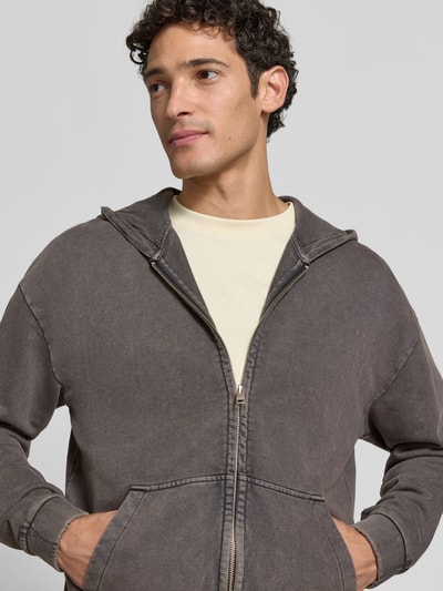 Tom Tailor Denim Relaxed Fit Sweatjacke aus reiner Baumwolle Black 3