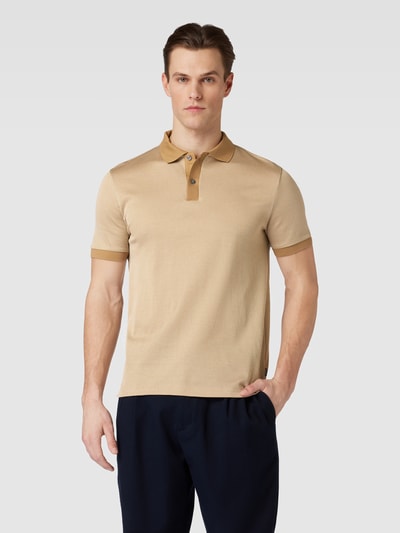 BOSS Poloshirt mit Strukturmuster Modell 'Parlay' Beige 4